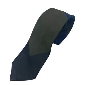 Vintage Creslan by Regal Textured Color Block Stripe Skinny Mens Neck Tie